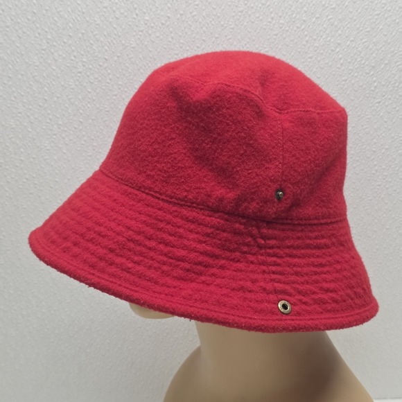 Baar & Beards Accessories - Vintage Baar & Beards Red Wool Blend Bucket Hat Made In Hong Kong
